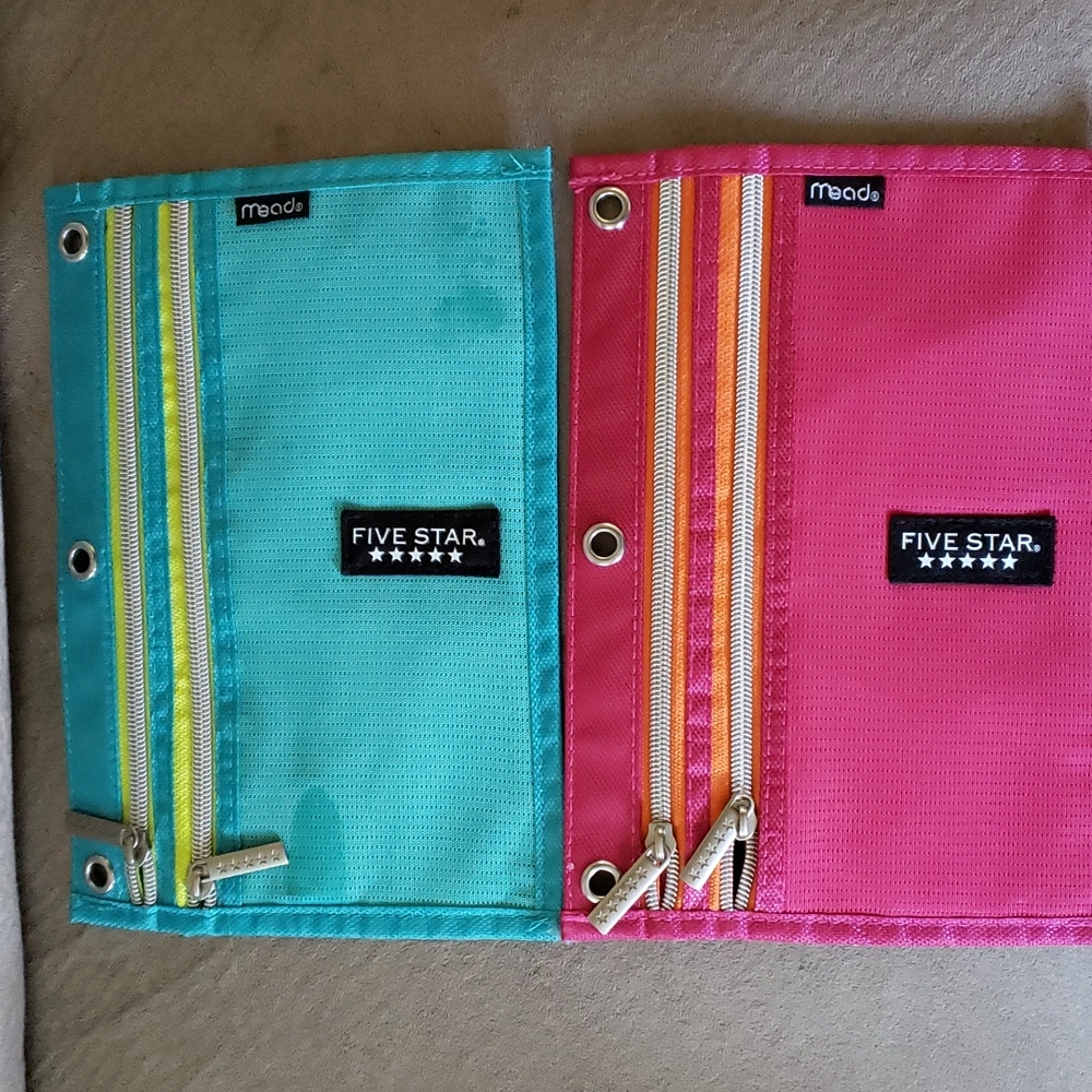 2 pencil binder pouches brand new